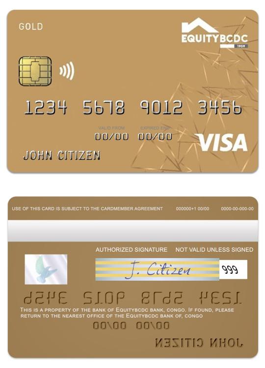 Congo EquityBCDC bank visa debit gold card
